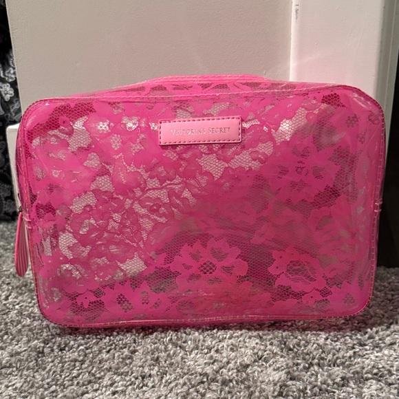 Victoria's Secret Vibrant Pink Lace Bag - Picture 1 of 5